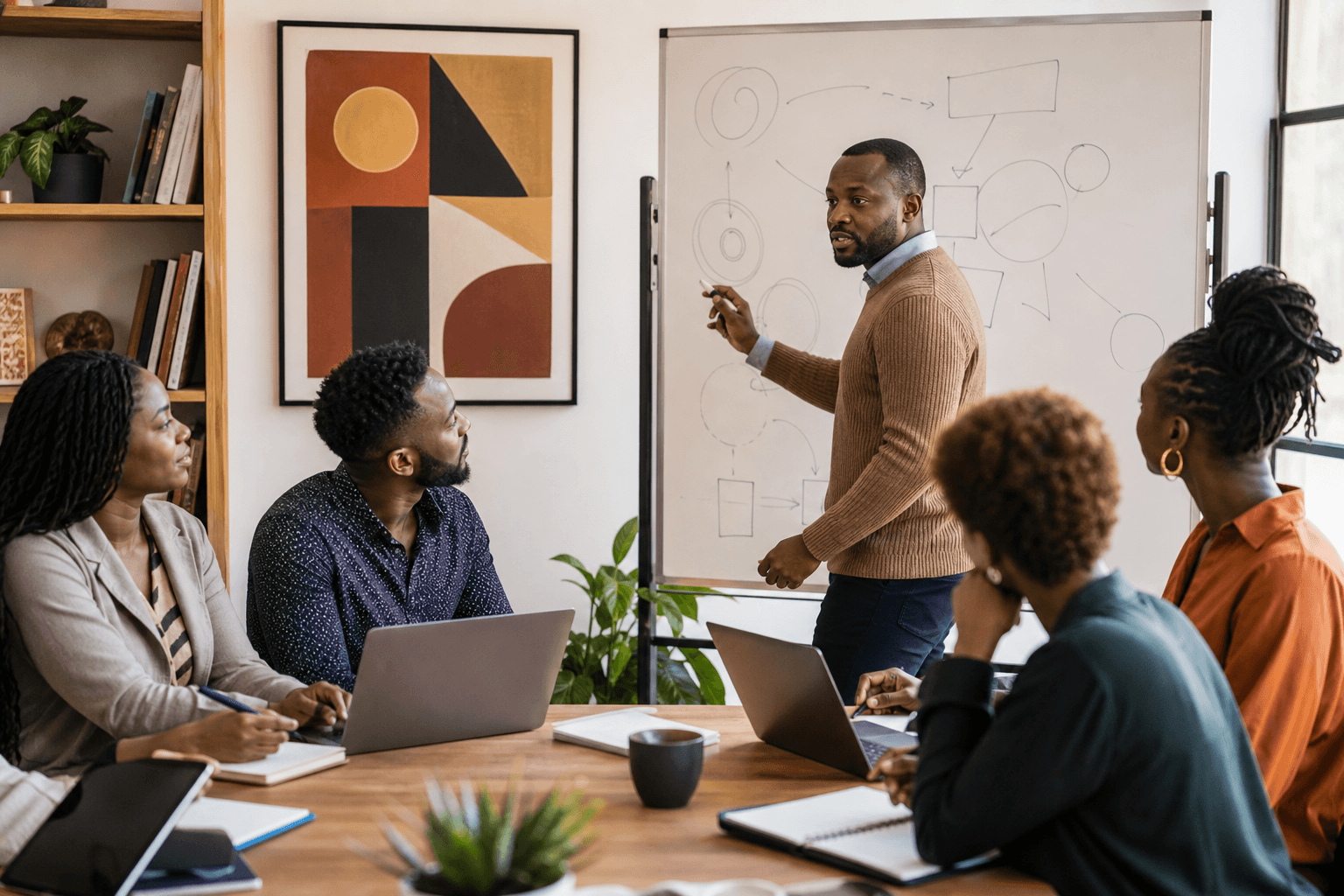 Five People in an Educational Consulting and Training Session